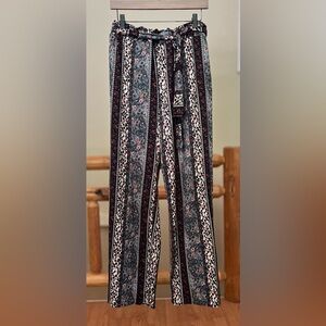MMulticolor Wide-Leg Boho Pants